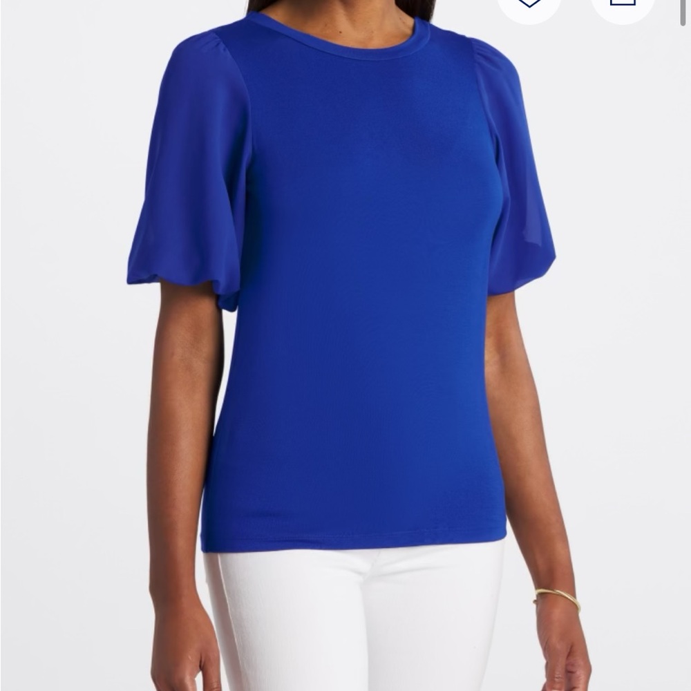 Beacon Royal Blue Short Sleeve Blouse